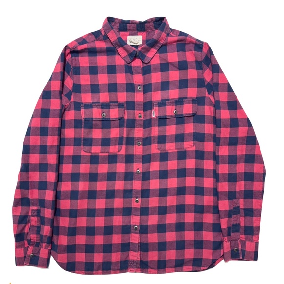Levi's Women's Buffalo Plaid Flannel Button Down Size Medium - Picture 1 of 11
